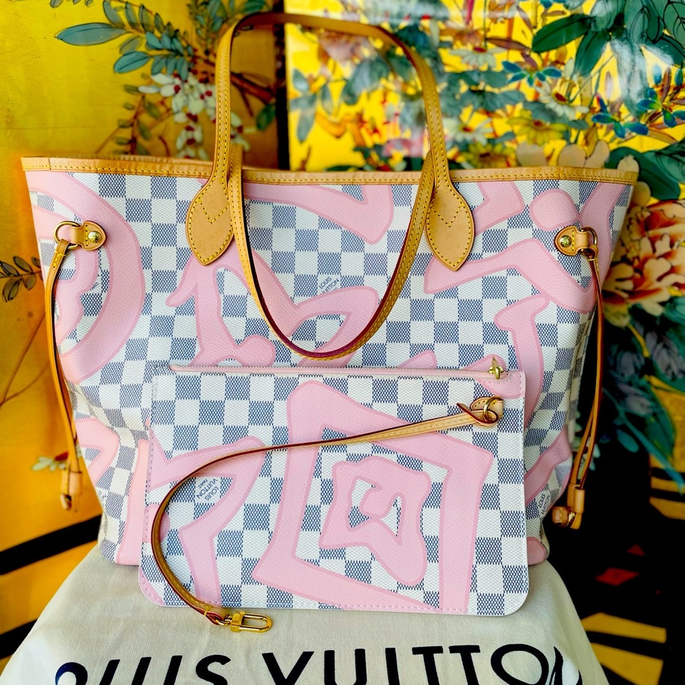 π Louis Vuitton Neverfull Damier Azure Tahitienne Ltd Edition RARE - Picture 3 of 17